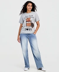 Grayson Threads, The Label Juniors' Bear Coffee Graphic-Print T-Shirt
