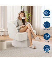 homfan 2Piece Ultra-Plush Swivel Accent Chair 360degree Barrel with Cloud-Like Padding