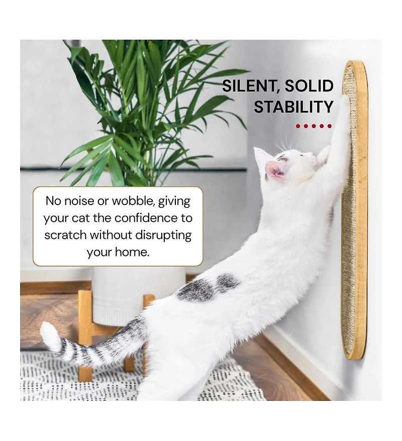 Aronkl Wall Mounted Cat Scratcher Sisal Vertical Board Double Sided Adjustable Height Anti Slip Floor Use