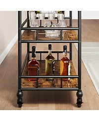 homfan 3-Tier Bar Cart with Wheels
