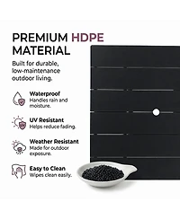 Streamdale Furniture Piece Black Hdpe Outdoor Patio Dining Set with Square Table