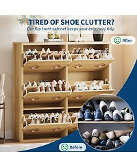gaomon 6 Flip Freestanding Drawers Shoe Cabinet, Shoe Rack Cabinet for Entryway