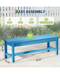 gaomon Weatherproof 2-Person Backless Outdoor Bench, Dining Seat, Garden Bench for Porch, Patio, Park, Entryway