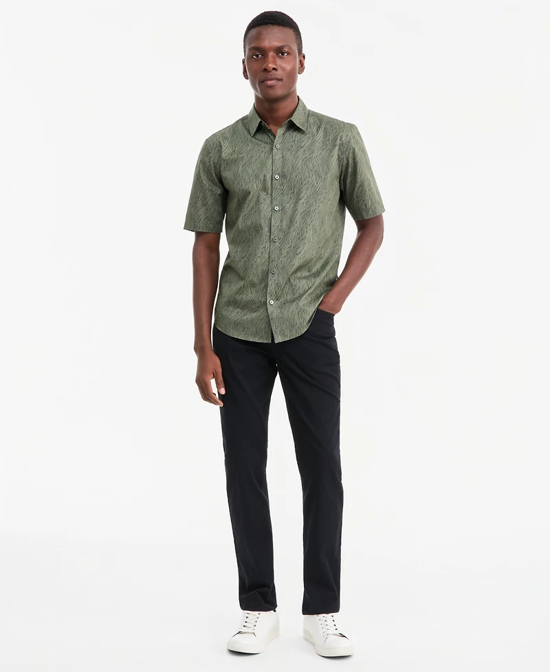 Alfani Men's Baker Geometric Short-Sleeve Shirt, Macy's Exclusive - Bbaker Line Geo