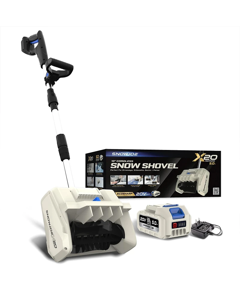 Snow Joe Cordless Snow Shovel Kit with 10inch Wide x 5inch Deep Snow Cut, X20-snow-5A