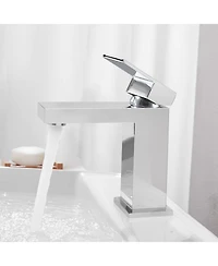 Phying Modern Chrome Bathroom Faucet, Single Hole Bathroom Faucet, Solid Brass Chrome Polished Bathroom Sink Faucet