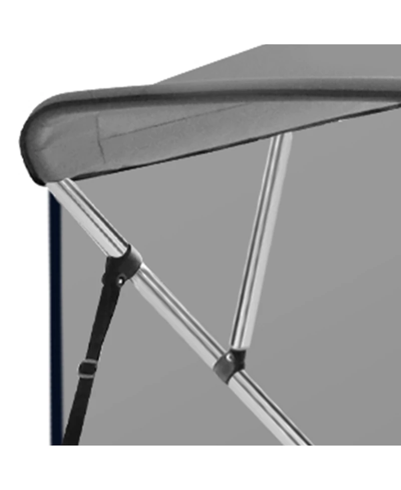 Homfan 8' L 73"-96" W Boat Bimini Top, 4 Bow Aluminum Alloy Frame with 600D Uv-Proof Fabric