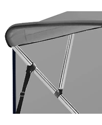 Homfan 8' L 73"-96" W Boat Bimini Top, 4 Bow Aluminum Alloy Frame with 600D Uv-Proof Fabric