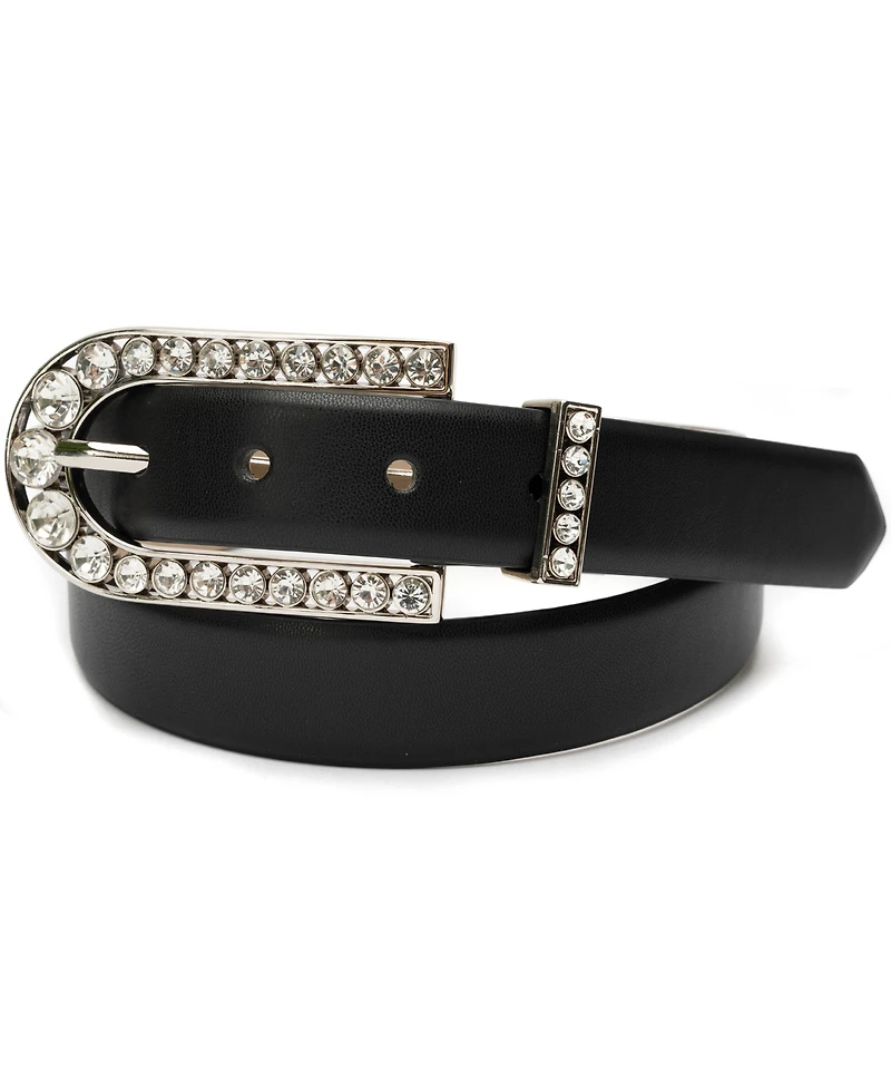 Vince Camuto Soft Vintage Crystal Hardware Belt