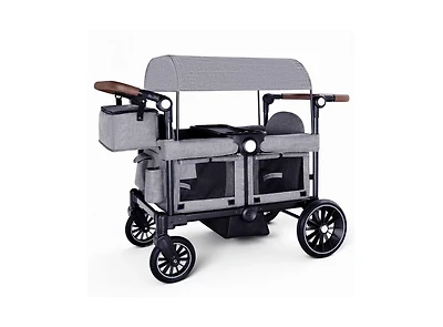 Kinder King Baby Wagon Stroller for Two with Adjustable Handle, All-Terrain Wheels, Tray and Storage.