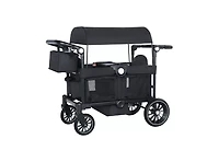 Kinder King Baby Wagon Stroller for Two with Adjustable Handle, All-Terrain Wheels, Tray and Storage.