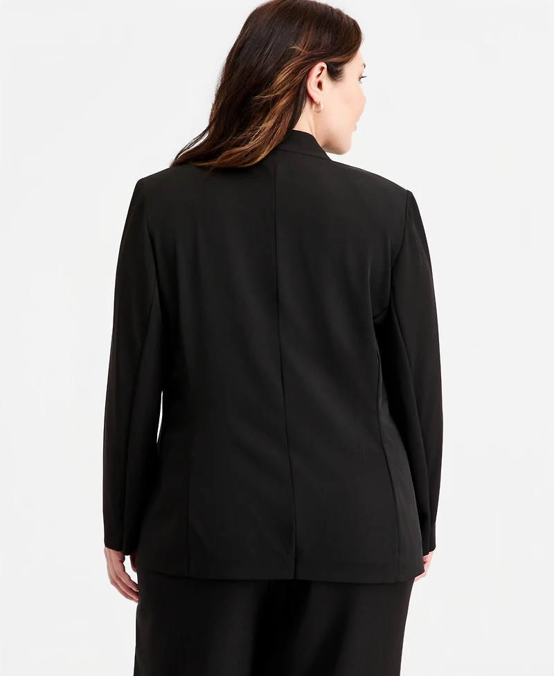 Anne Klein Plus Collarless Open-Front Jacket