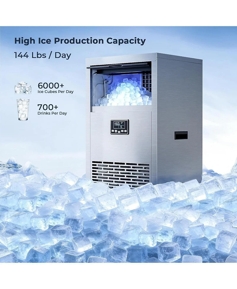 Cowsar 144 lbs/24H Commercial Ice Maker, 29 lbs Ice Storage