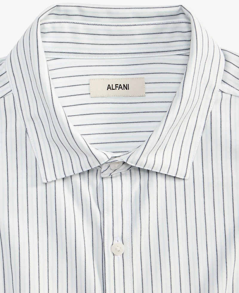 Alfani Men's Edge Tech Long-Sleeve Shirt, Macy's Exclusive - Stripe