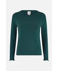 Yumi Women's Sparkle Long Sleeve Boatneck Knit Jumper
