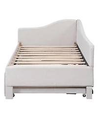 Streamdale Furniture Twin Size Upholstered L-Shaped Upholstered Daybed with Pop Up Trundle