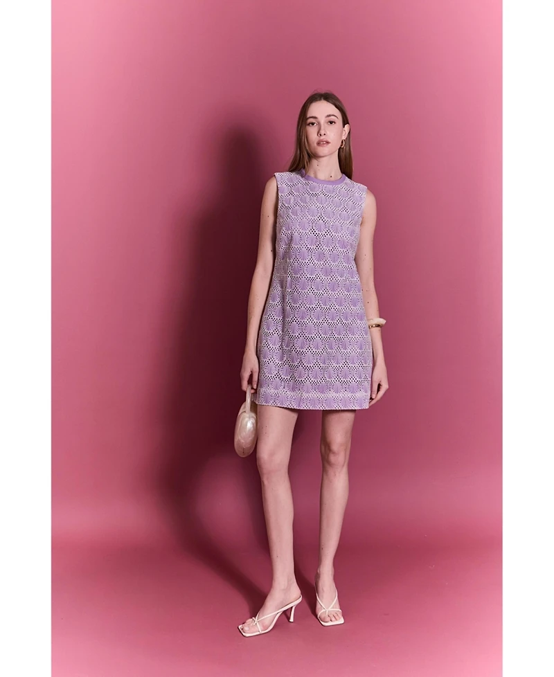 English Factory Women's Crochet Lace Mini Dress