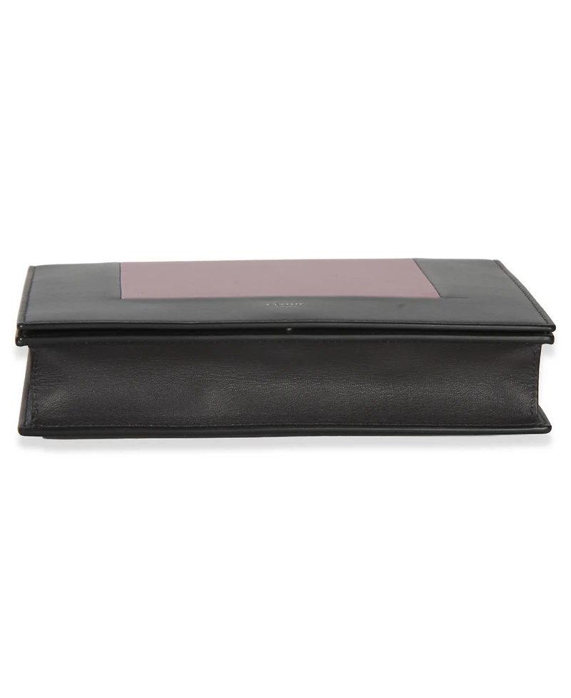 Pre-Owned Celine Grey Pink Smooth Calfskin Frame Evening Clutch On Chain