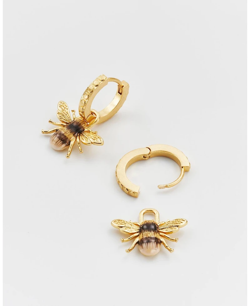 Fable England Honey Bee Huggie Earrings