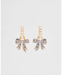 Fable England Gold Forget Me Not Bow Huggie Earrings