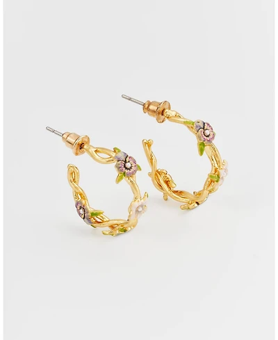 Fable England Gold Wildflower Hoop Earrings