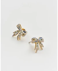 Fable England Gold Forget Me Not Bow Stud Earrings