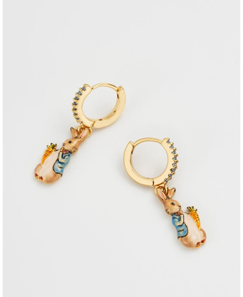 Fable England Peter Rabbit Carrot Charm Huggie Earrings