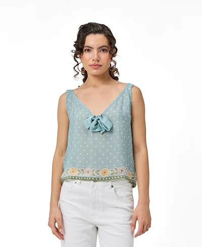 Reistor Women's Bow Bemberg Tie Cami Top
