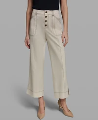 Karl Lagerfeld Paris Women's Contrast Stitch Ankle Pants