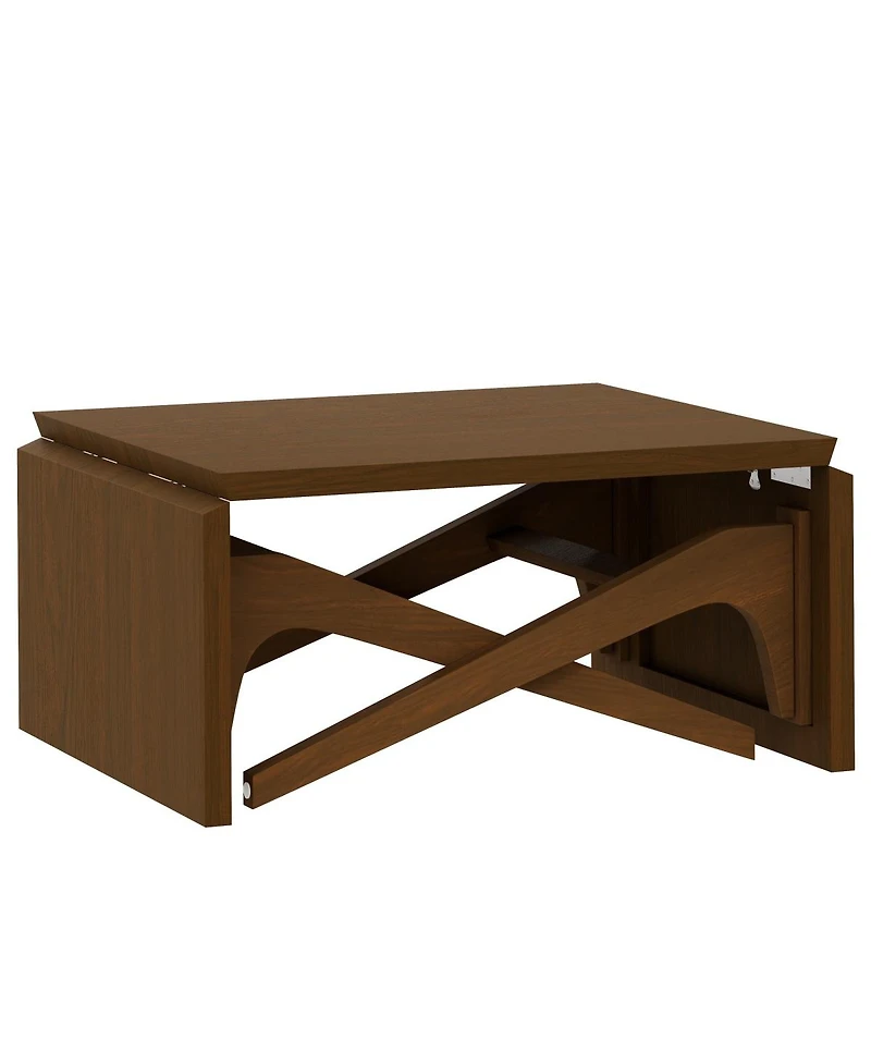 Streamdale Furniture 2-in-1 Expandable Natural Wood Transformer Coffee Table