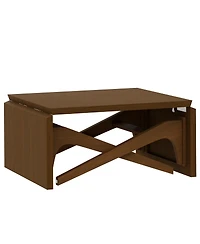 Streamdale Furniture 2-in-1 Expandable Natural Wood Transformer Coffee Table