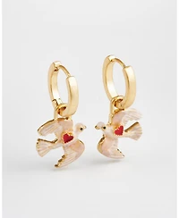 Fable England Love Dove Huggie Earrings