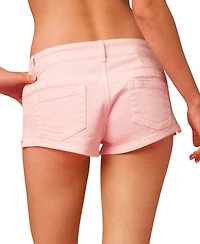 Edikted Womens Barbie Low Rise Denim Micro Shorts
