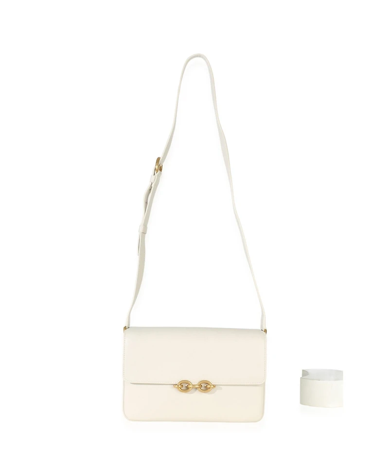 Pre-Owned Saint Laurent Cream Smooth Calfskin Le Maillon Satchel