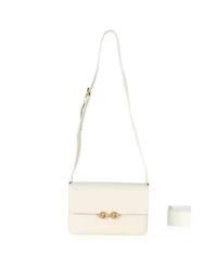 Pre-Owned Saint Laurent Cream Smooth Calfskin Le Maillon Satchel