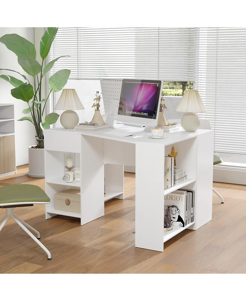 Slickblue Modern Corner Computer Desk with Drawer for Home Office