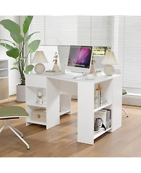 Slickblue Modern Corner Computer Desk with Drawer for Home Office