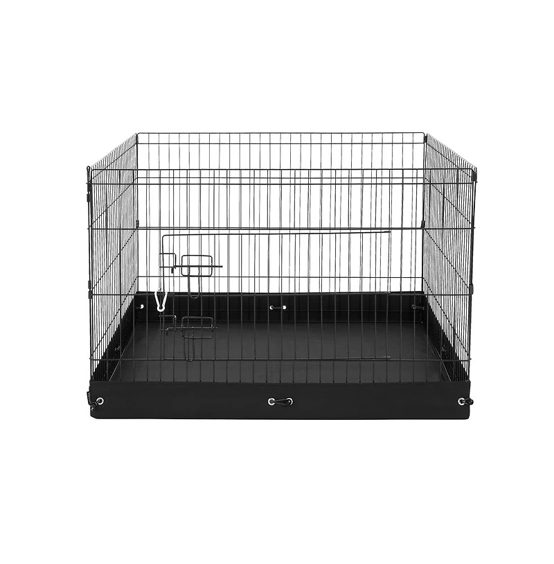 Ruie 4 Panel Foldable Metal Dog Exercise Pen 24 in Tall 36 in Wide Panels