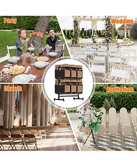 Aecojoy Folding Chair Rack, Dolly Chair Cart for 84 Chairs or 12 Tables, Heavy Duty 1080LBS Weight Capacity Storage Rack with Swivel Wheels