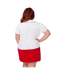 Smak Parlour Plus Embriodered Puff Sleeve Top