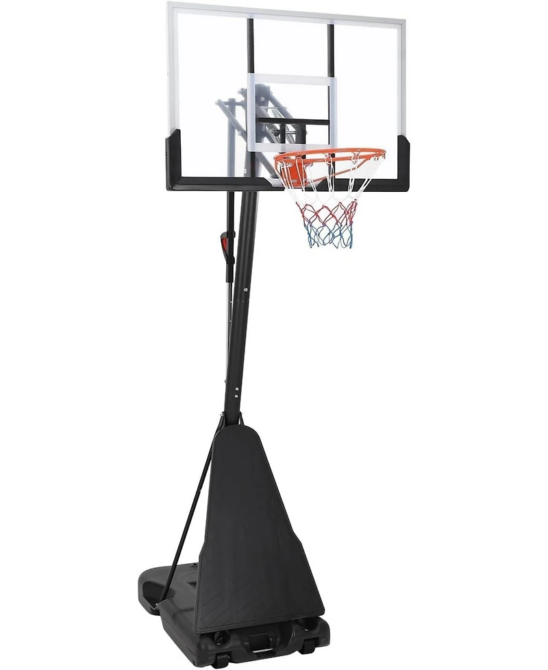 Xo Portable Basketball Hoop, 5.2-10 Ft Adjustable Goal, 47" Shatterproof Backboard with Wheels, Outdoor Basketball System for Kids and Adults Backyard