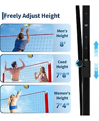Xo 11x8 Ft Volleyball Net, Height Adjustable Portable Net with Carry Bag, Durable Training Net for Indoor Outdoor Backyard