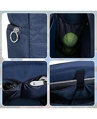 Xo Large Tennis Tote Bag, Water-Resistant Quilted Polyester, Holds 2-4 Rackets with Shoe Compartment for Tennis Pickleball