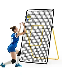 Xo Volleyball Rebounder Net, Adjustable Bounce Trainer for Serving Passing, Portable Foldable Training Net