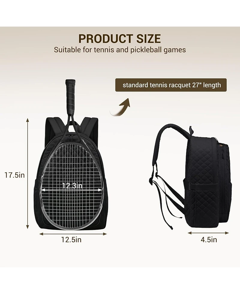 Xo Quilted Tennis Bag, Crossbody Racket Bag for 1-2 Racquets, Pickleball and Badminton with Storage Pockets