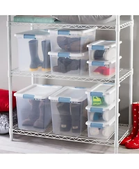 Sterilite 6-Quart Clear and Blue Stackable Latching Storage Container (48 Pack)
