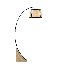 Franklin Iron Works Oak River Rustic Mission 66 1/2" Tall Arc Floor Lamp with Smart Socket