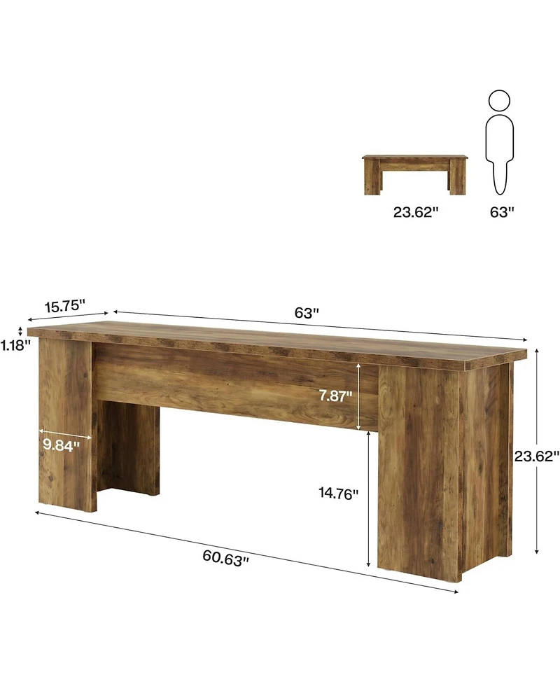 Tribesigns 63-Inch Low Console Table, Farmhouse Wooden Entryway Table, for Living Room, Entrance, Hallway