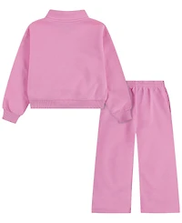 Nike Toddler Girls' 2T-4T Sportswear Standard Fleece Half-Zip Top and Pants, 2-Piece Set