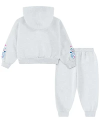 Nike Girls' 4-6X Retro Remix Hoodie and Joggers, 2-Piece Set